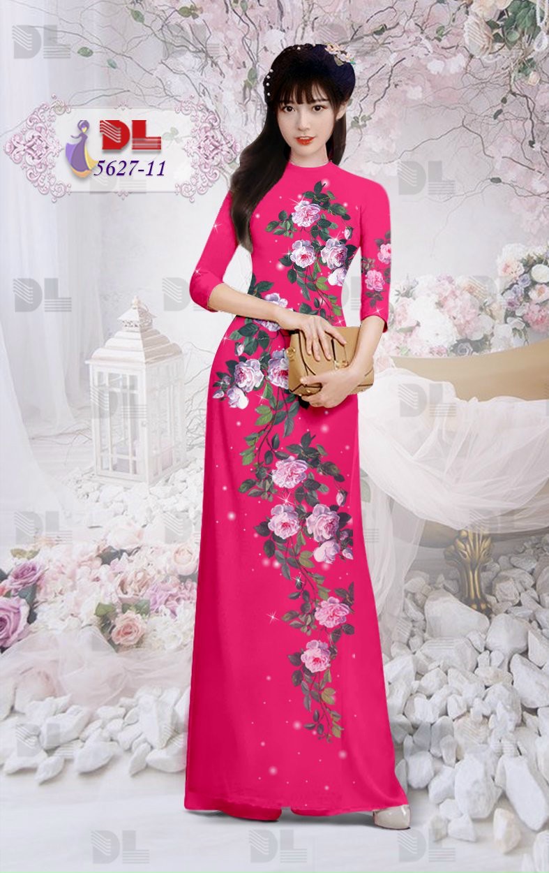 Vải áo dài hoa hồng Dl-5627 - Ảnh 25