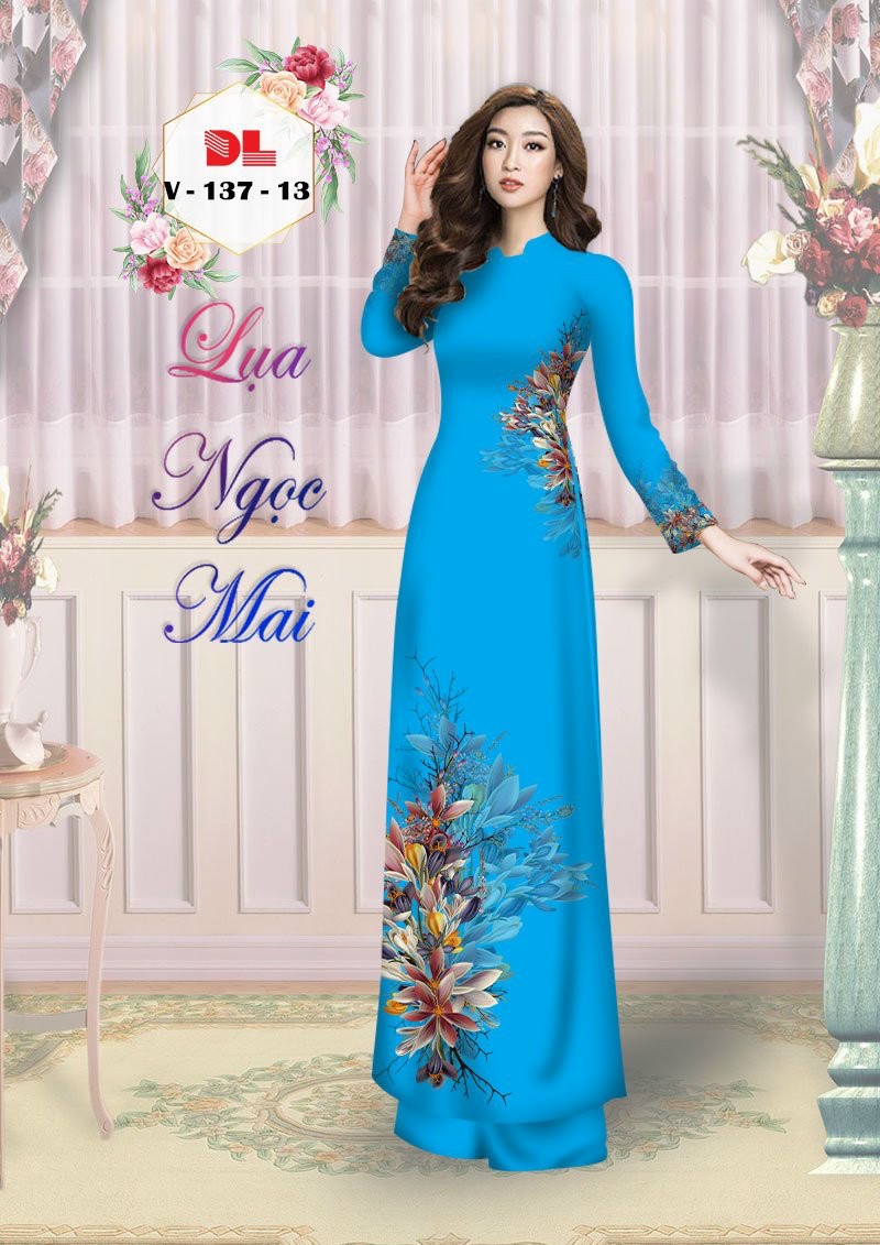 Vải áo dài hoa ngay eo Dlv-137 - Ảnh 15