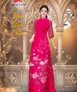 Vải áo dài chim công cò Dlmv-3113