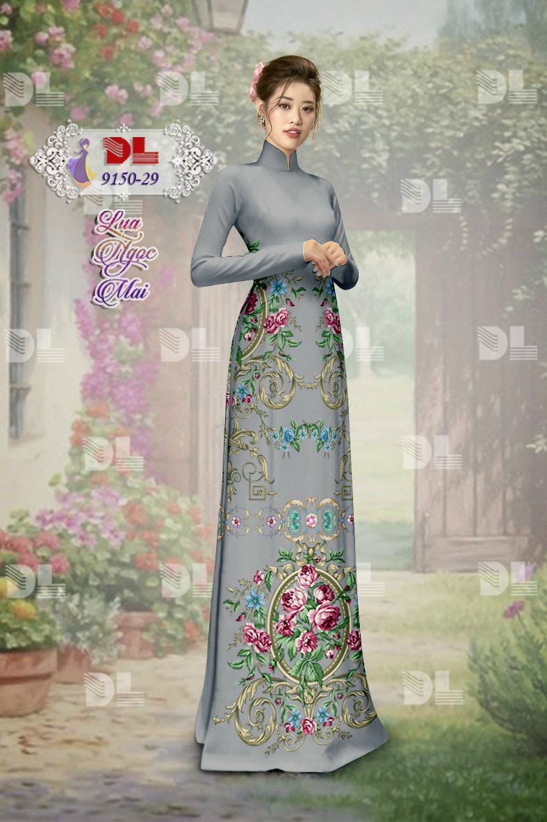 Vải áo dài hoa văn dl-9150 - Ảnh 16