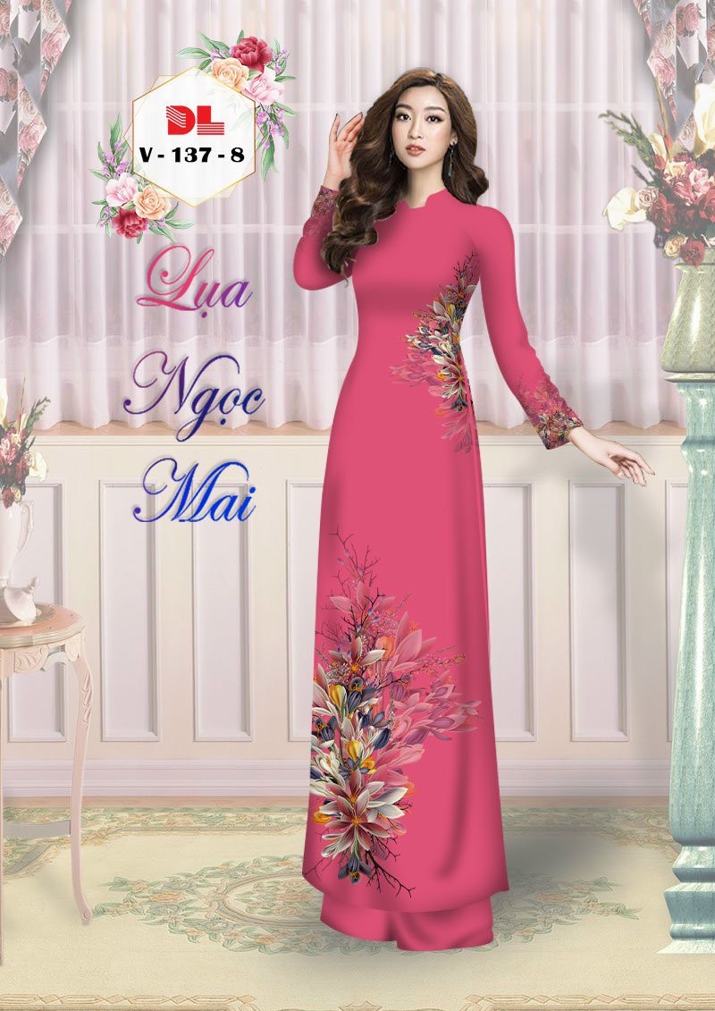 Vải áo dài hoa ngay eo Dlv-137 - Ảnh 6