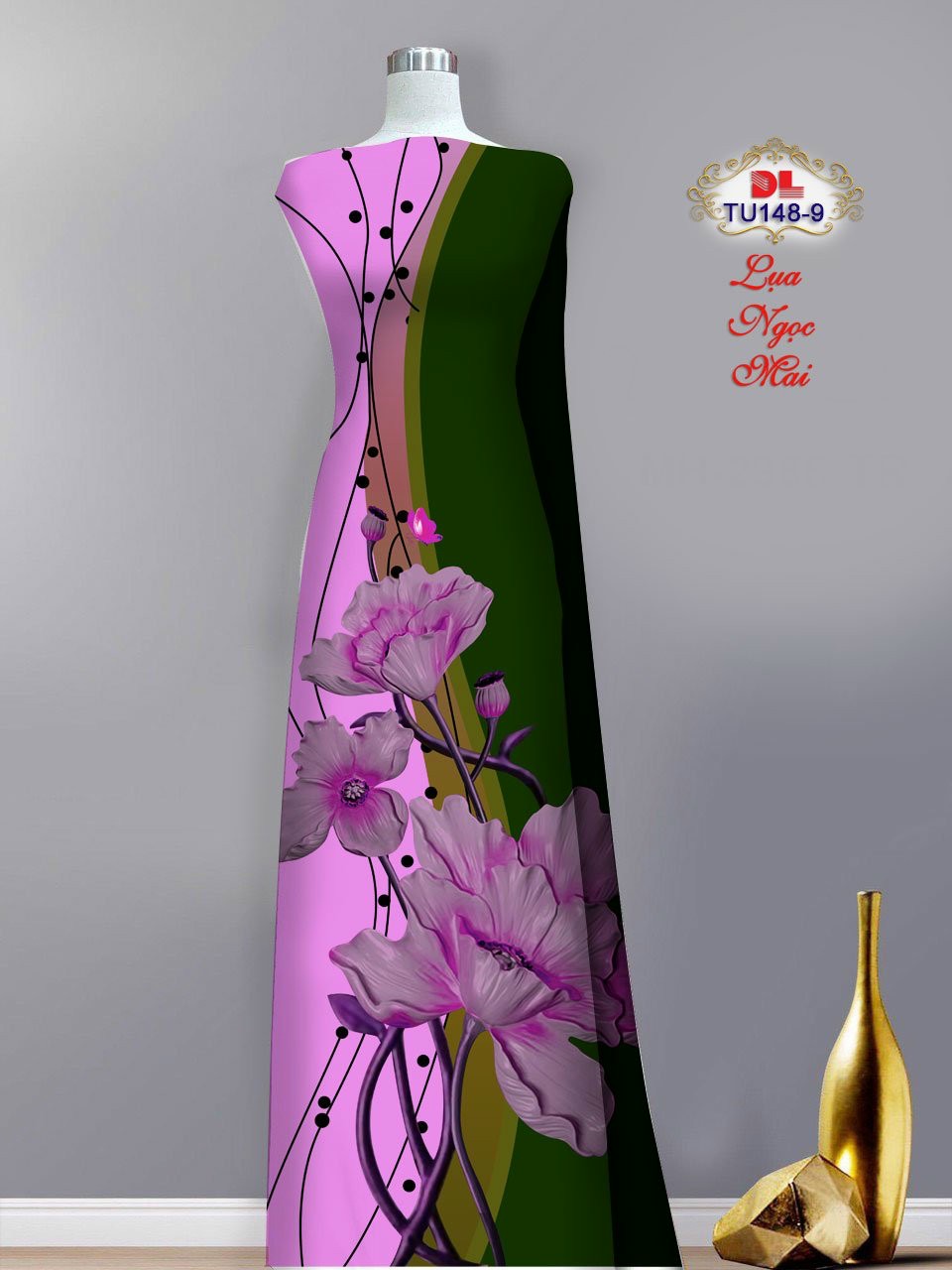 Vải áo dài phong cảnh dltu-148 - Ảnh 10