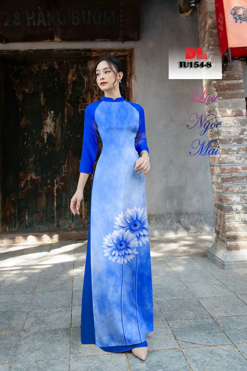 Vải áo dài hoa cúc dltu-154 - Ảnh 8