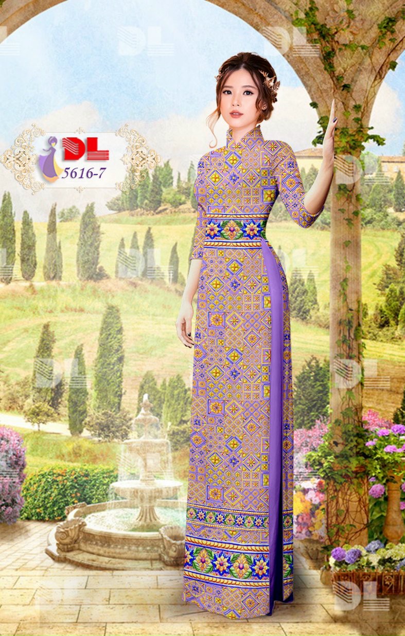 Vải áo dài hoa văn Dl-5616 - Ảnh 2