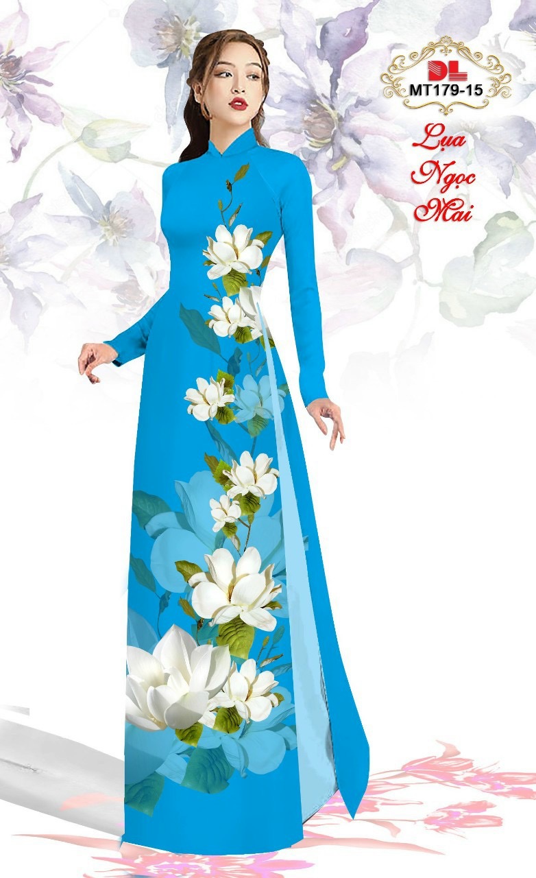 Vải áo dài hoa 3d Dlmt-179 - Ảnh 8