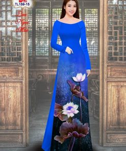Vải áo dài hoa sen dltl-159