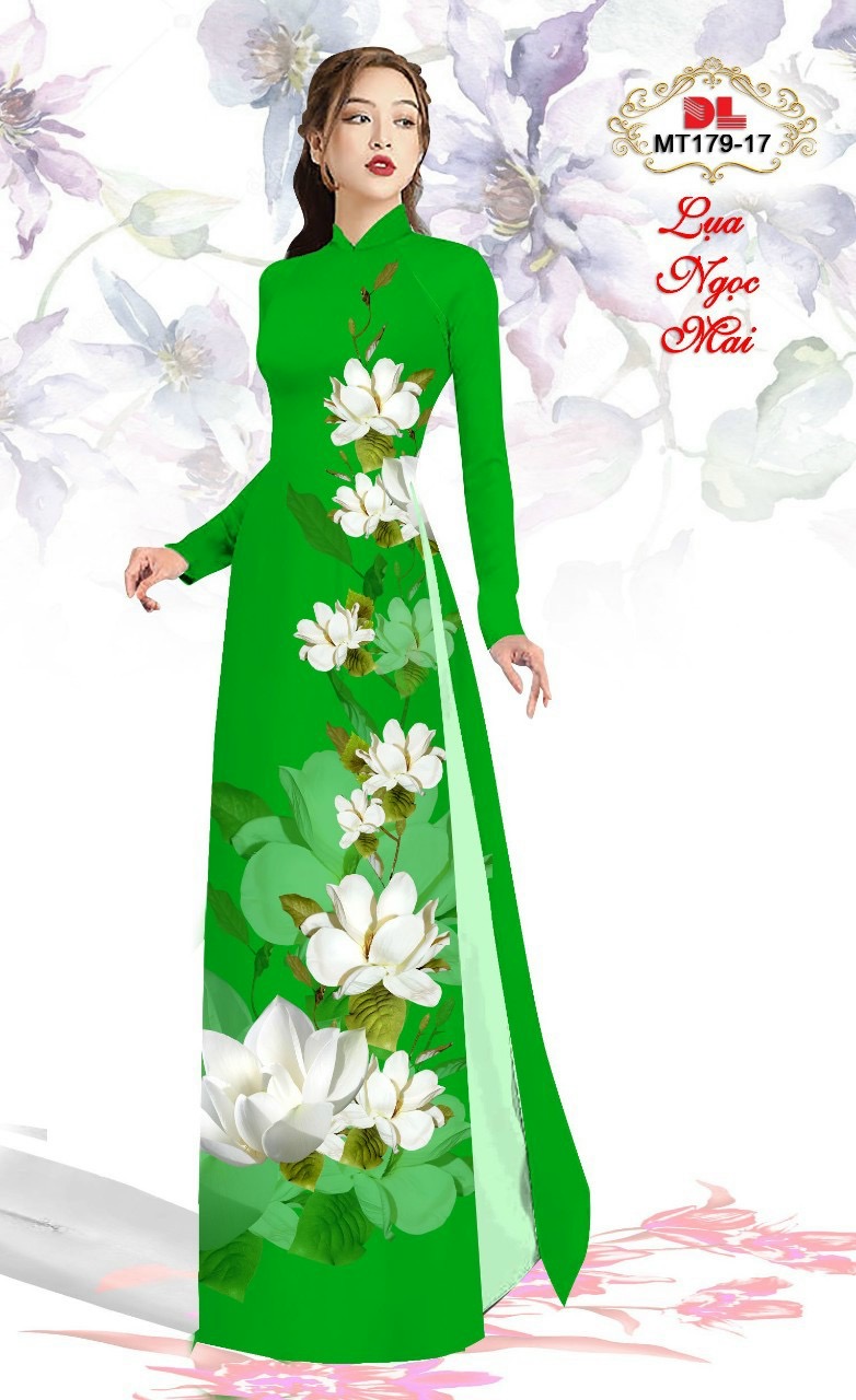 Vải áo dài hoa 3d Dlmt-179 - Ảnh 10