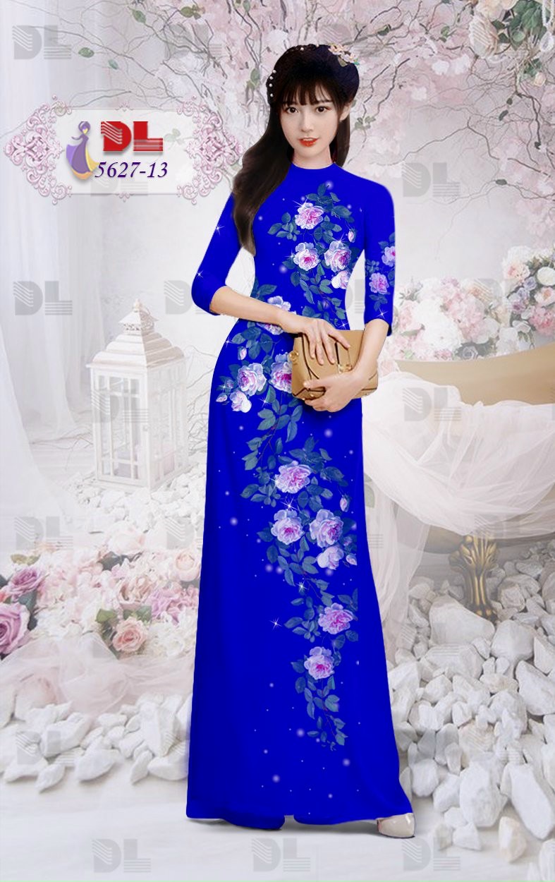 Vải áo dài hoa hồng Dl-5627 - Ảnh 2