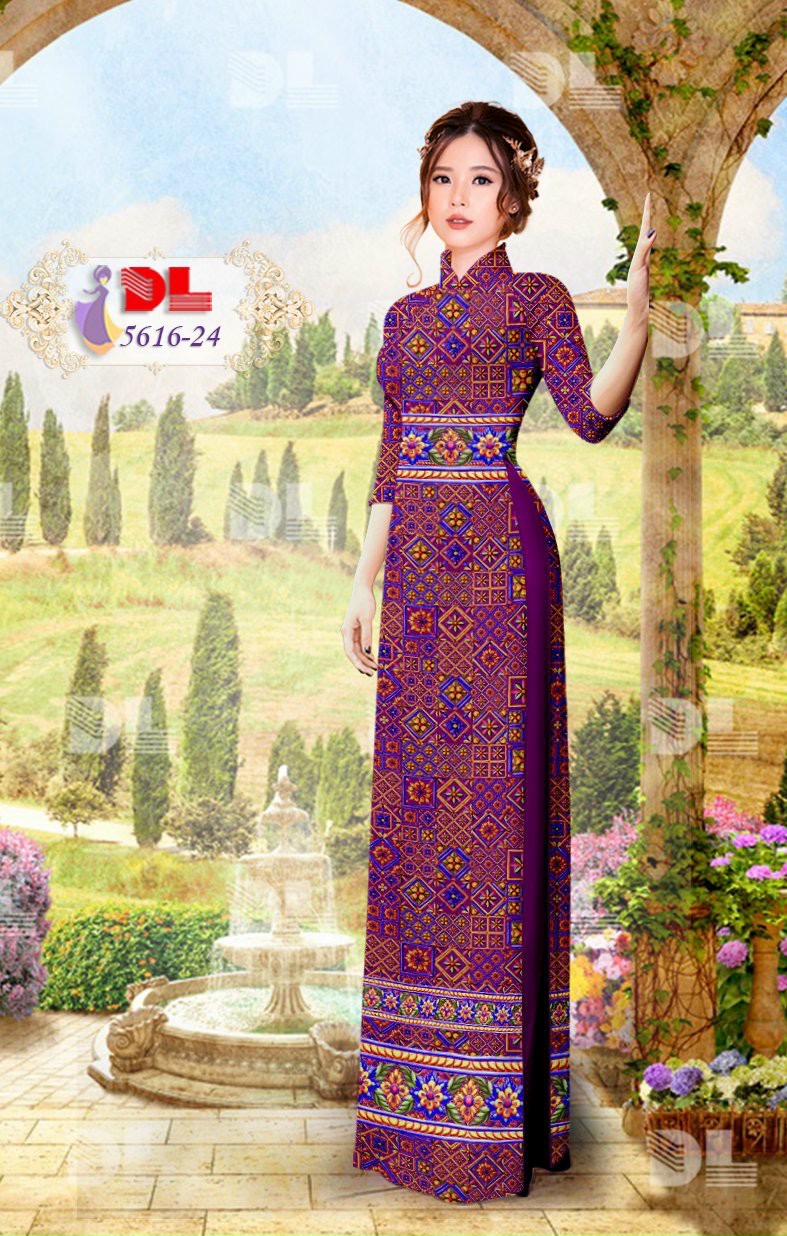 Vải áo dài hoa văn Dl-5616 - Ảnh 4