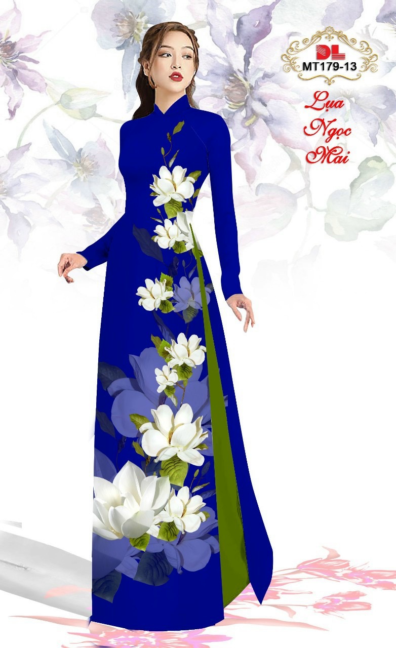 Vải áo dài hoa 3d Dlmt-179 - Ảnh 7