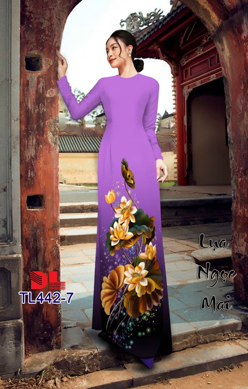 Vải áo dài hoa sen dltl-442 - Ảnh 11