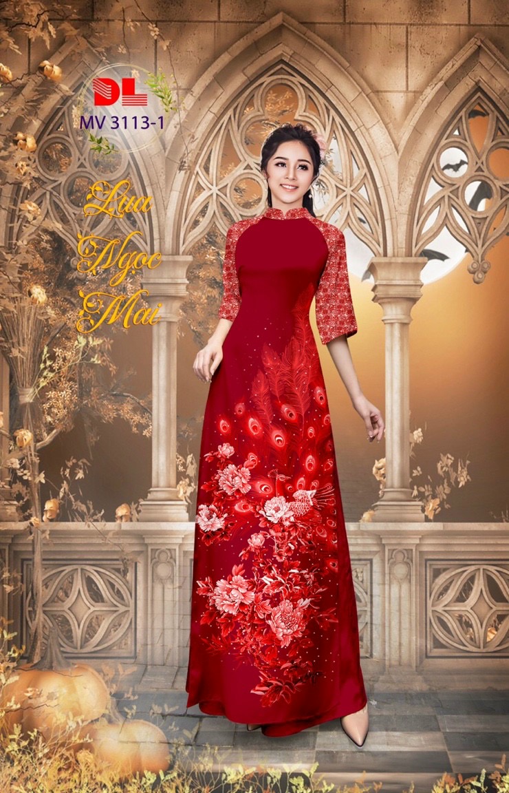 Vải áo dài chim công cò Dlmv-3113 - Ảnh 12