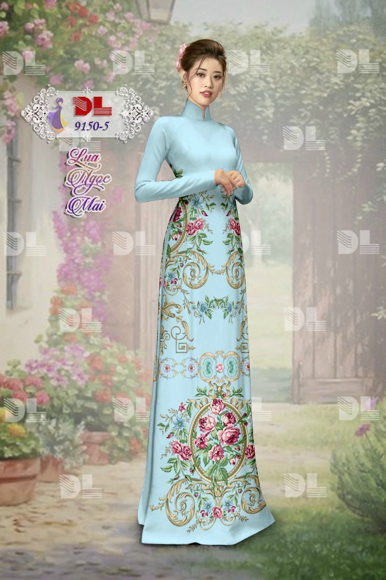Vải áo dài hoa văn dl-9150 - Ảnh 2