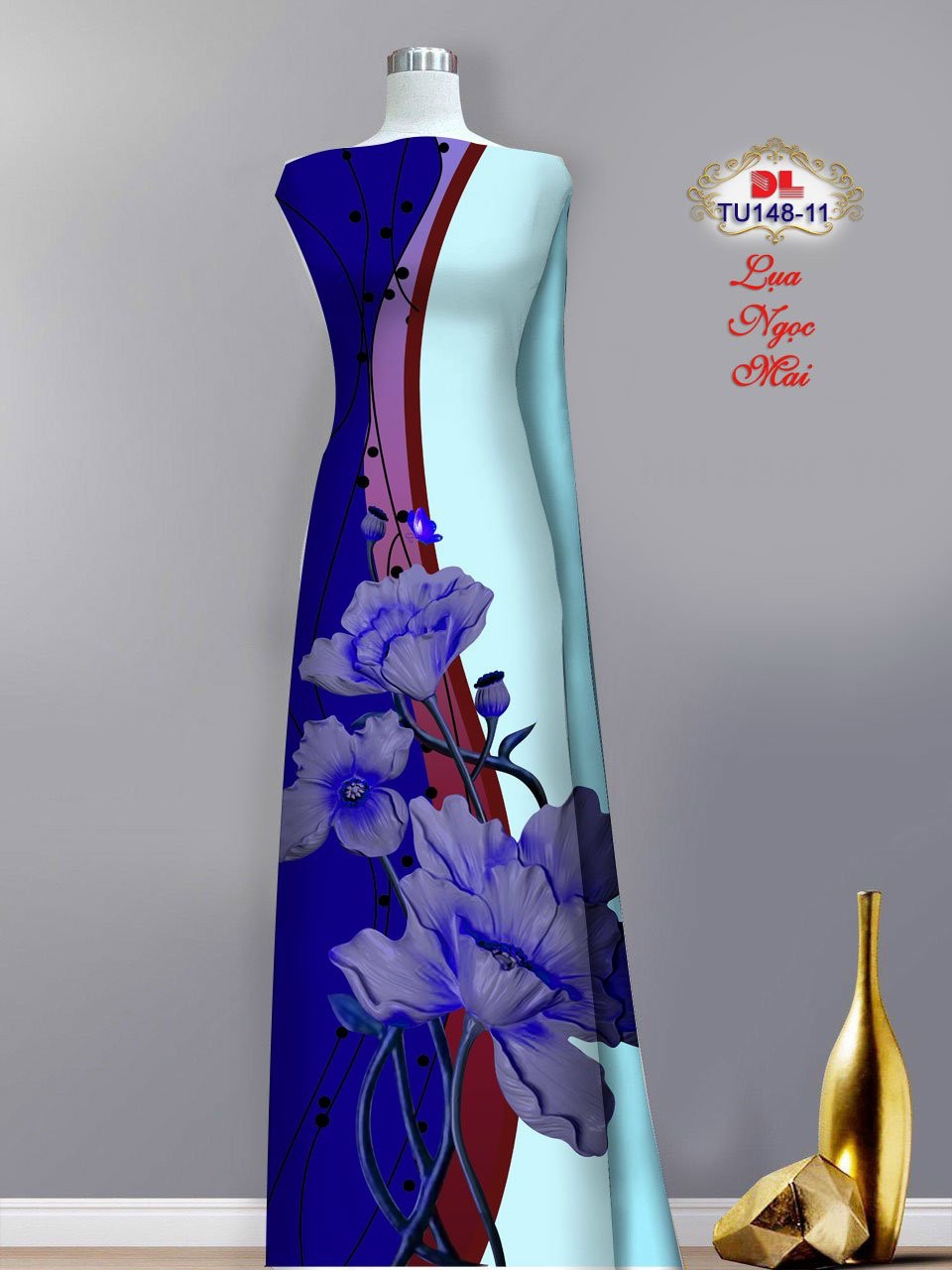 Vải áo dài phong cảnh dltu-148 - Ảnh 5