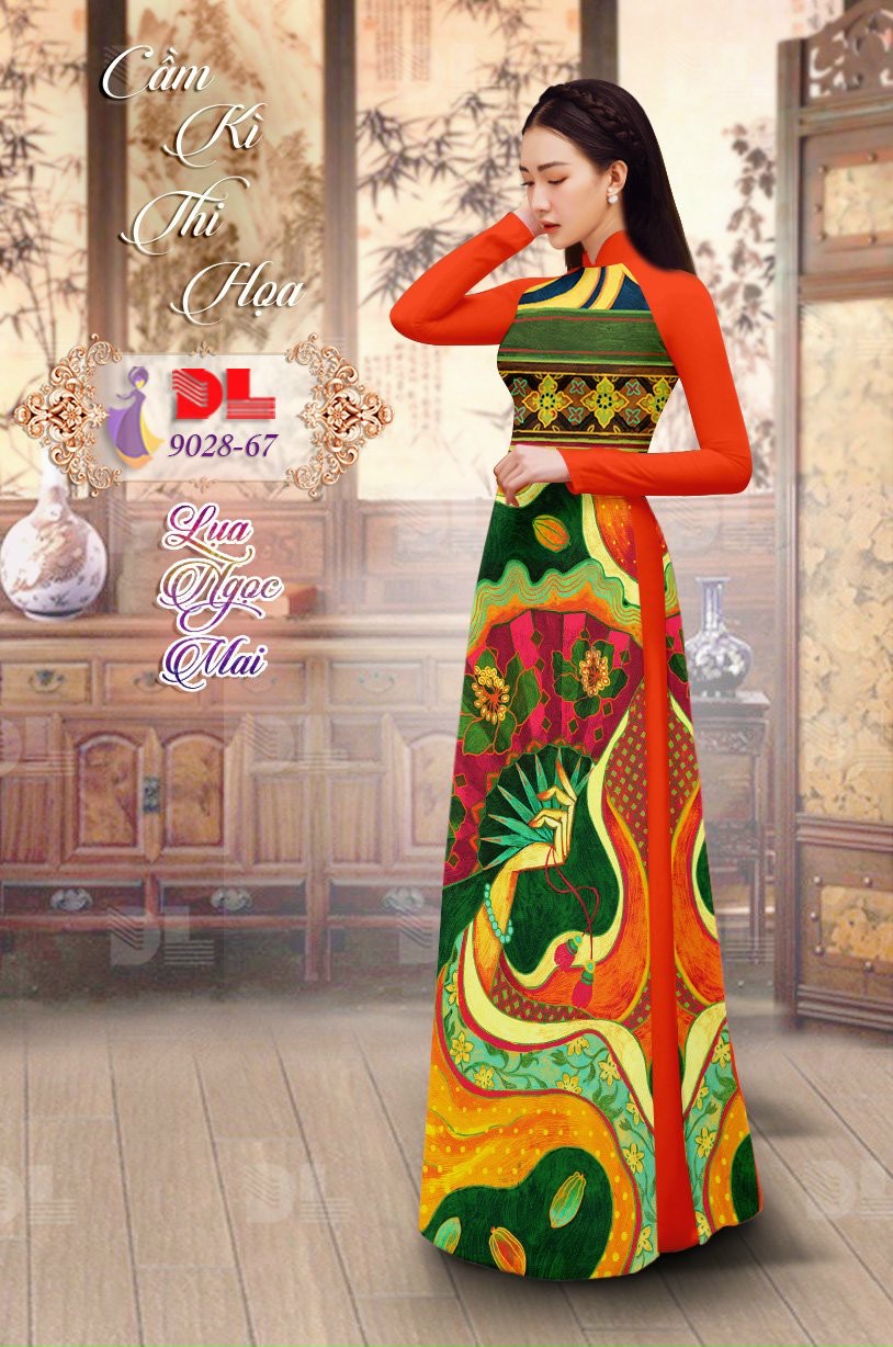 Vải áo dài hoa văn Dl-9028 - Ảnh 3