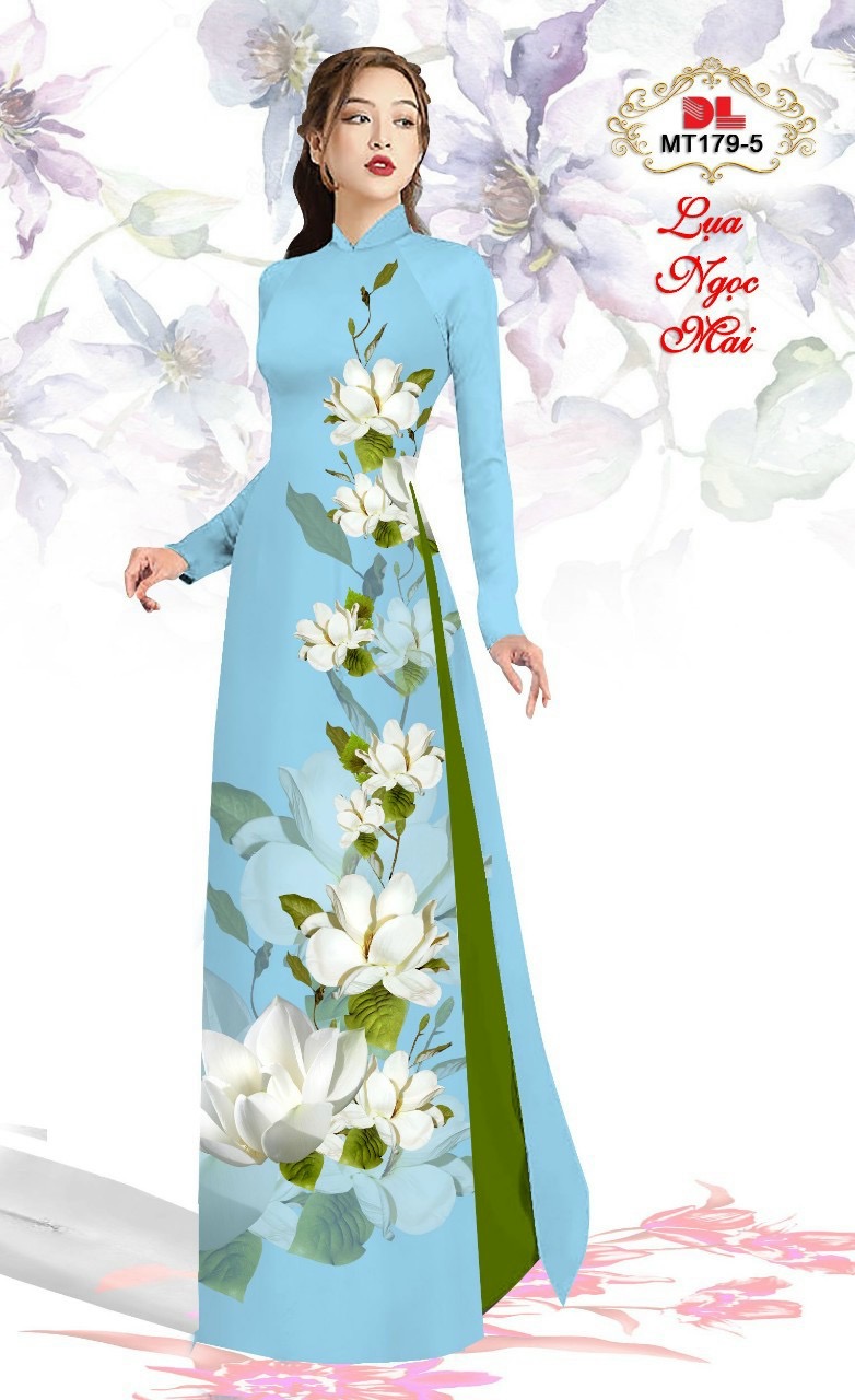 Vải áo dài hoa 3d Dlmt-179 - Ảnh 2