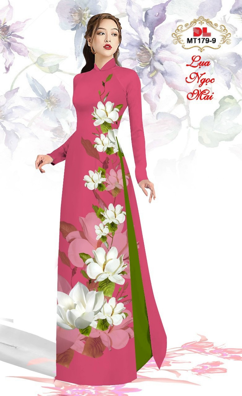 Vải áo dài hoa 3d Dlmt-179 - Ảnh 6