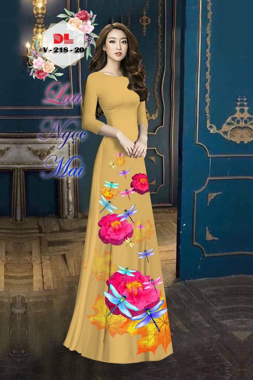 Vải áo dài hoa 3d dlv-218 - Ảnh 14