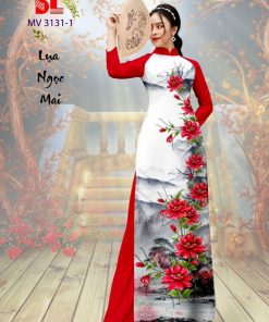 Vải áo dài hoa 3d dlmv3131