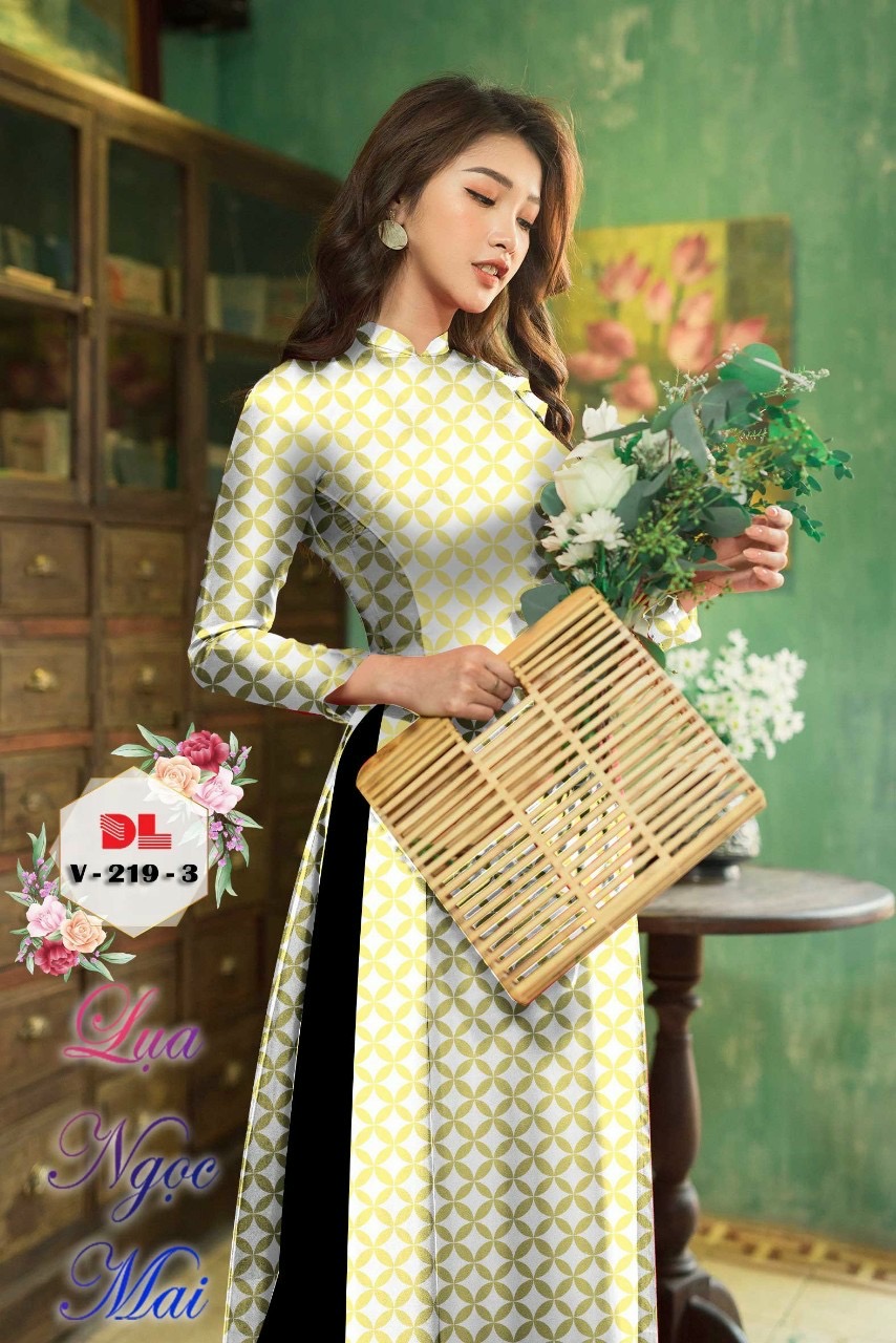 Vải áo dài hoa văn dlv-219 - Ảnh 17