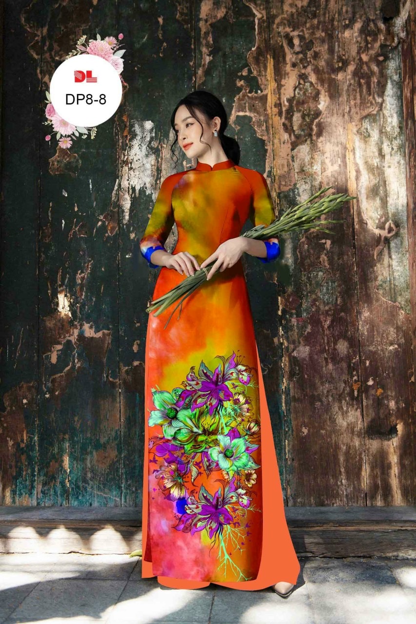 Vải áo dài hoa 3d dldp-8 - Ảnh 10