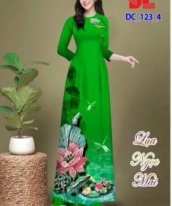 Vải áo dài hoa sen dldc-123