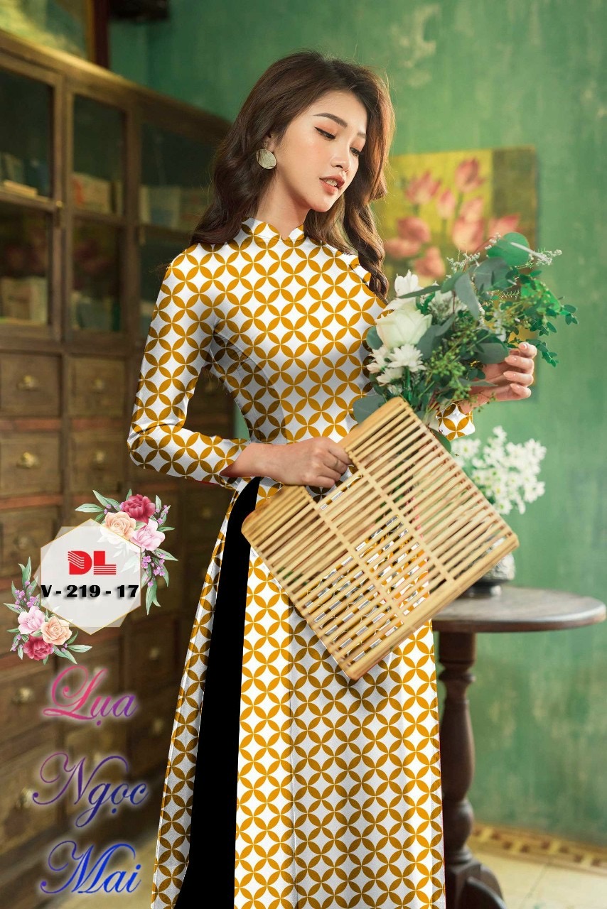Vải áo dài hoa văn dlv-219 - Ảnh 3