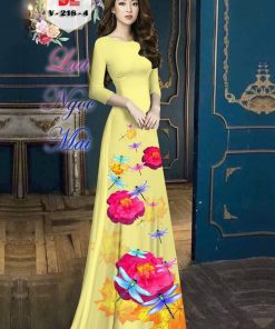 Vải áo dài hoa 3d dlv-218