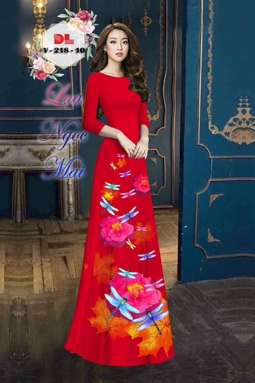 Vải áo dài hoa 3d dlv-218 - Ảnh 21