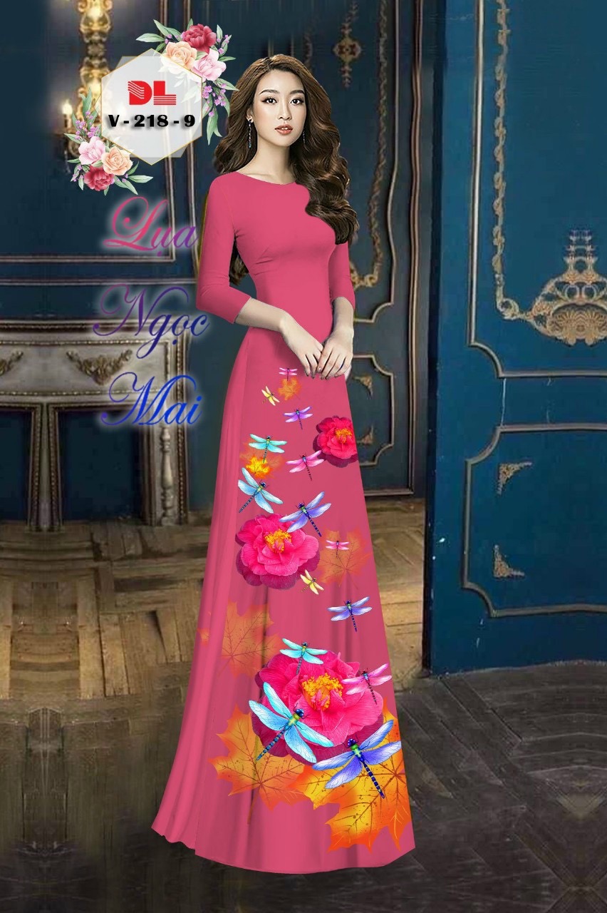 Vải áo dài hoa 3d dlv-218 - Ảnh 12