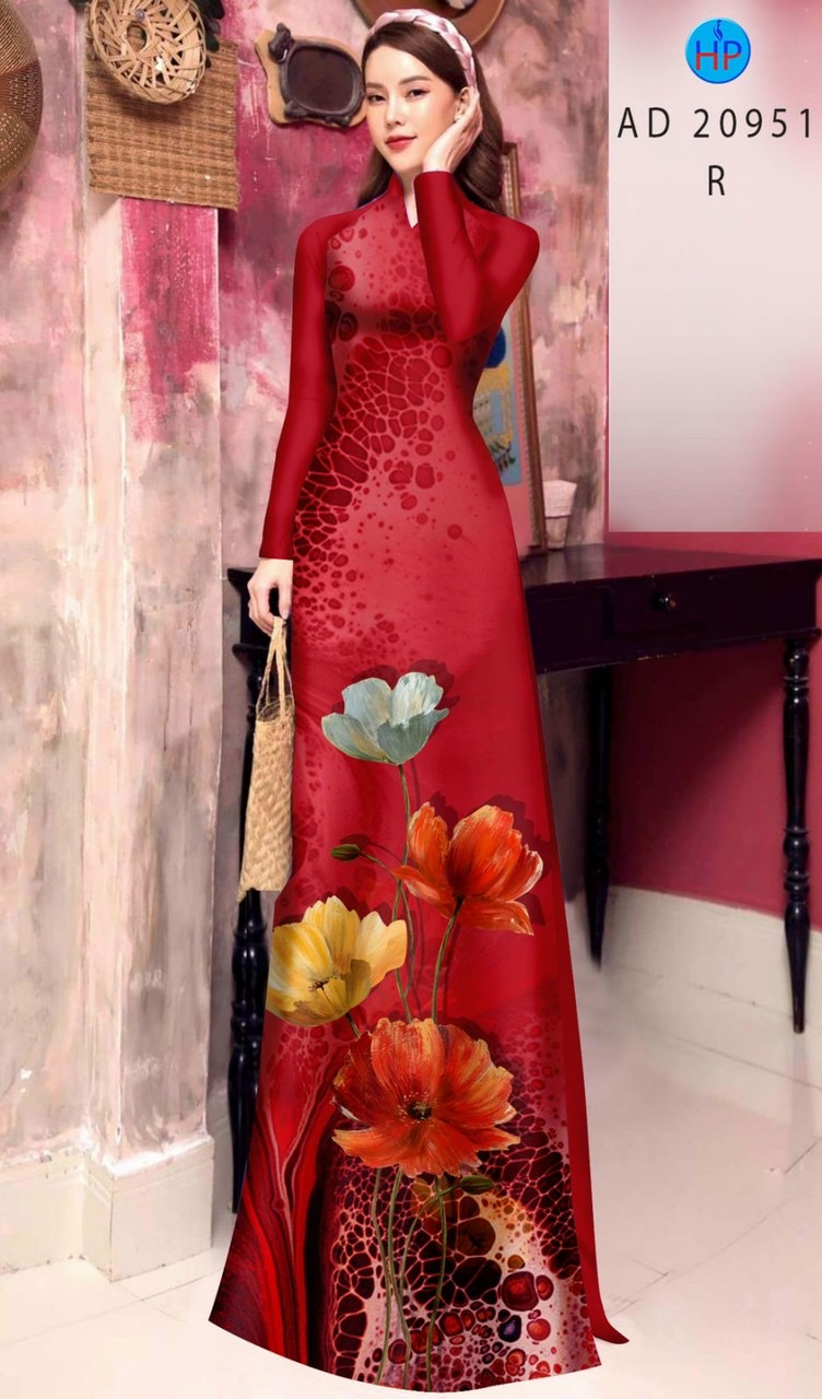 Vải áo dài hoa 3d AD 20951 - Ảnh 11