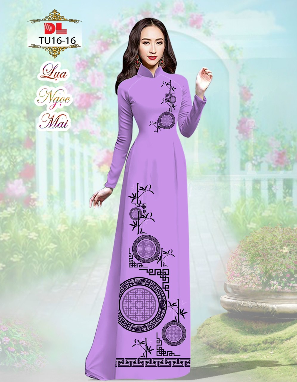 Vải áo dài hoa văn dltu-16 - Ảnh 13