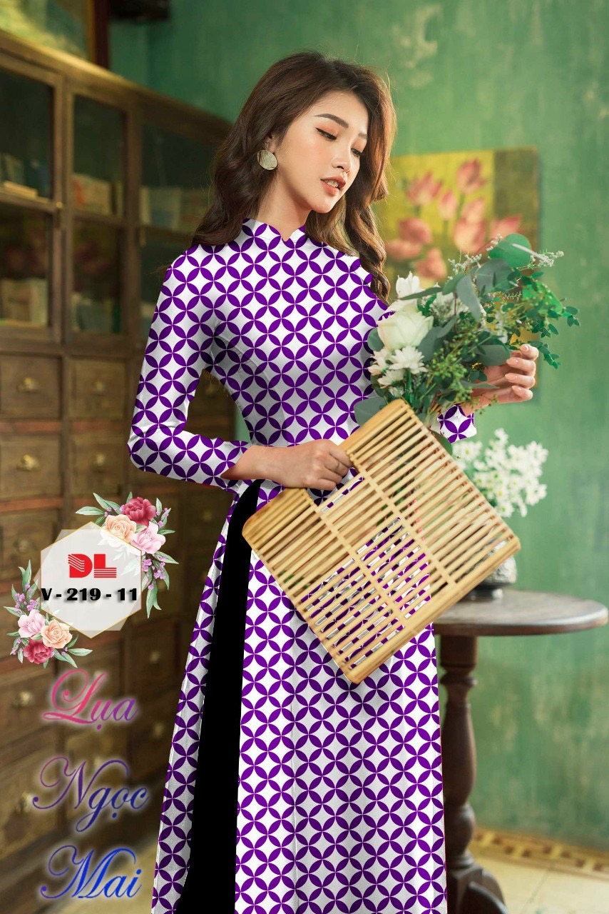Vải áo dài hoa văn dlv-219 - Ảnh 20