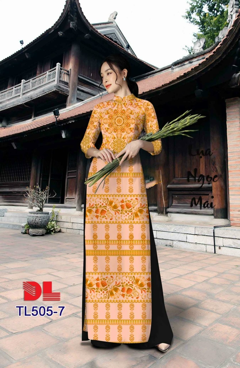 Vải áo dài hoa văn dltl-505 - Ảnh 4