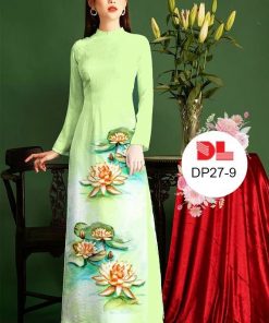 Vải áo dài hoa sen dldp-27