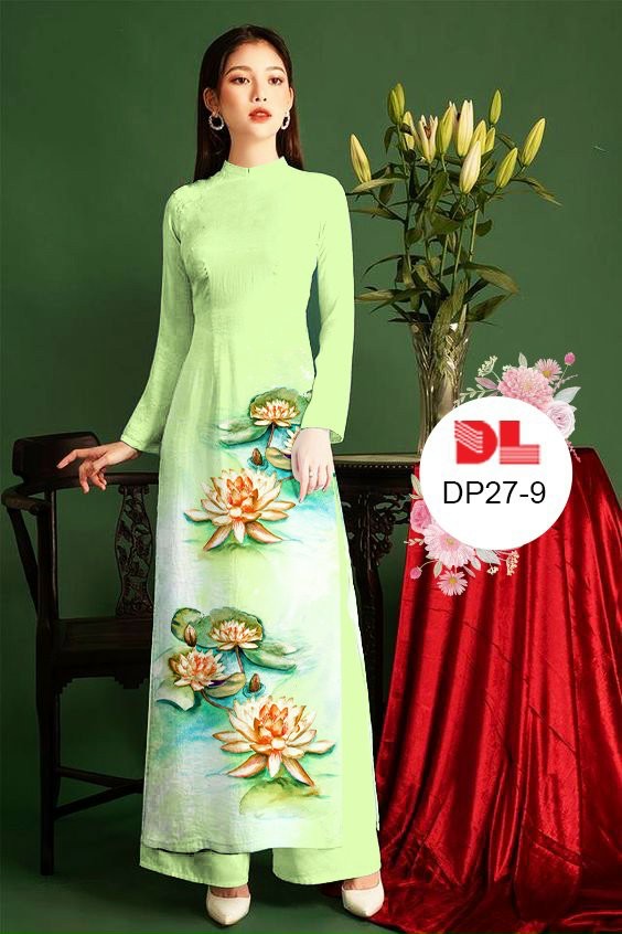 Vải áo dài hoa sen dldp-27