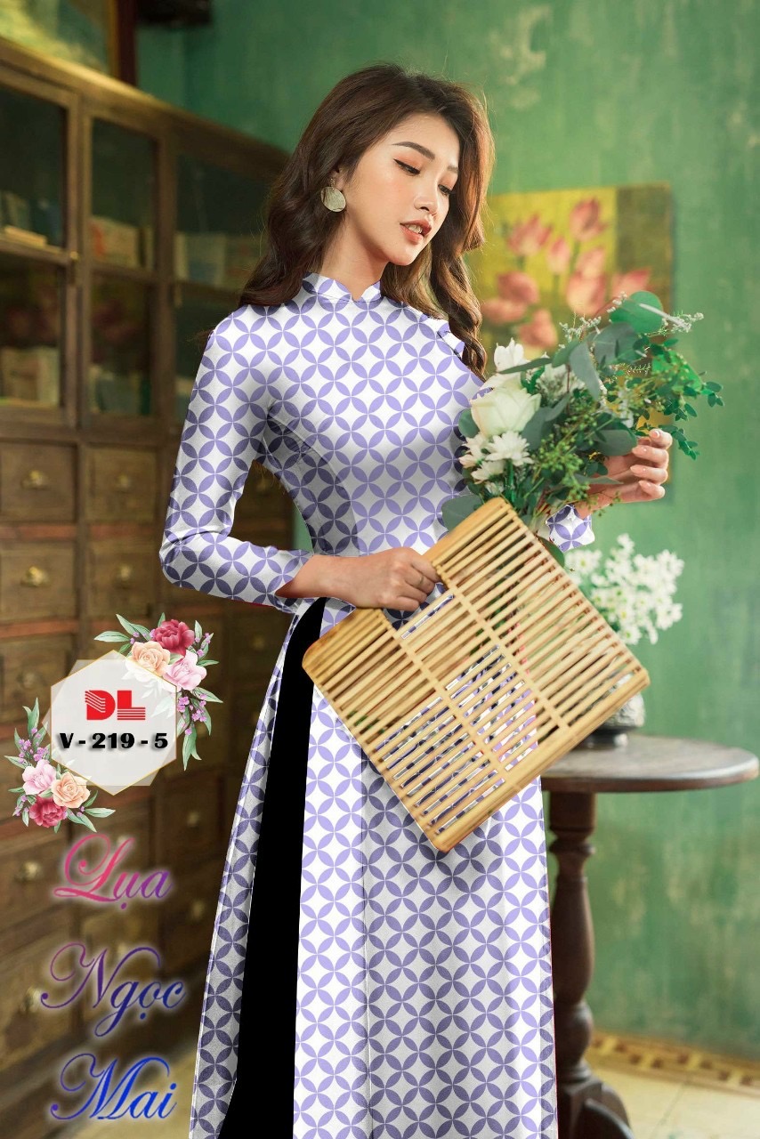 Vải áo dài hoa văn dlv-219 - Ảnh 12