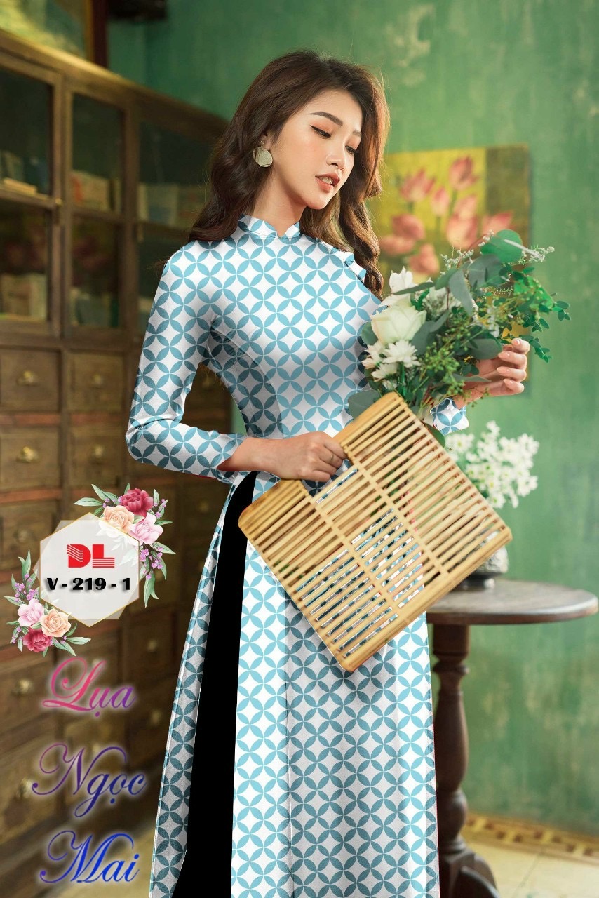 Vải áo dài hoa văn dlv-219