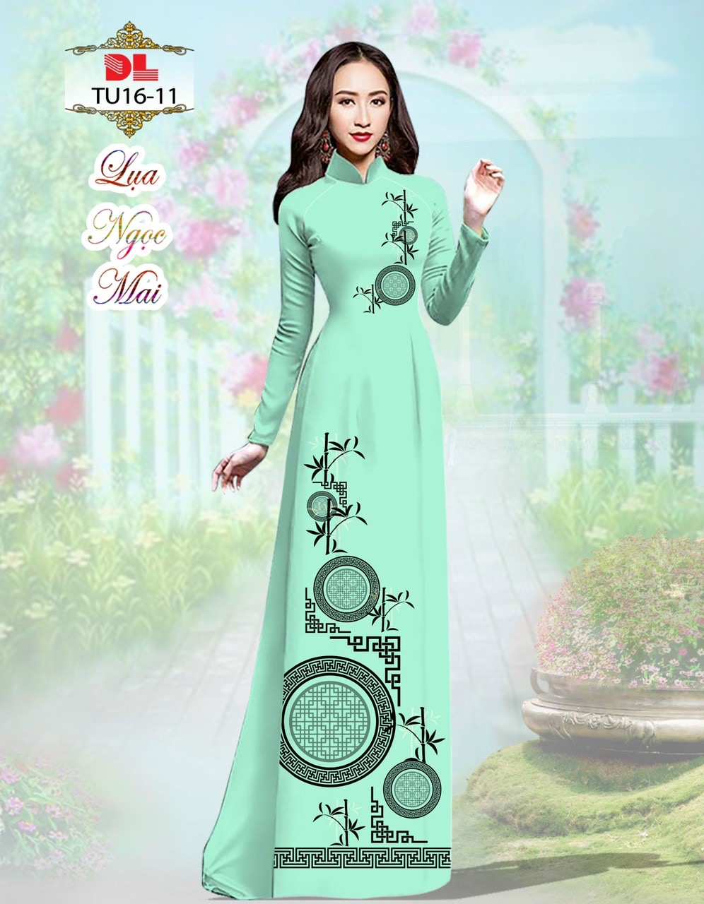 Vải áo dài hoa văn dltu-16 - Ảnh 4