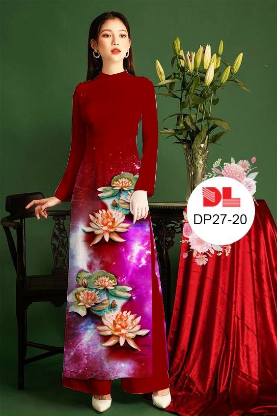 Vải áo dài hoa sen dldp-27 - Ảnh 5