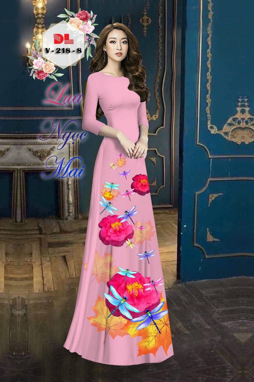 Vải áo dài hoa 3d dlv-218 - Ảnh 13