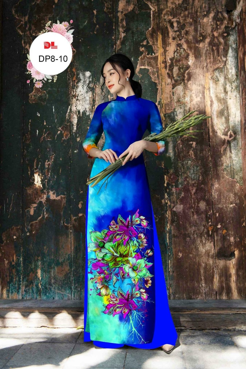Vải áo dài hoa 3d dldp-8 - Ảnh 8