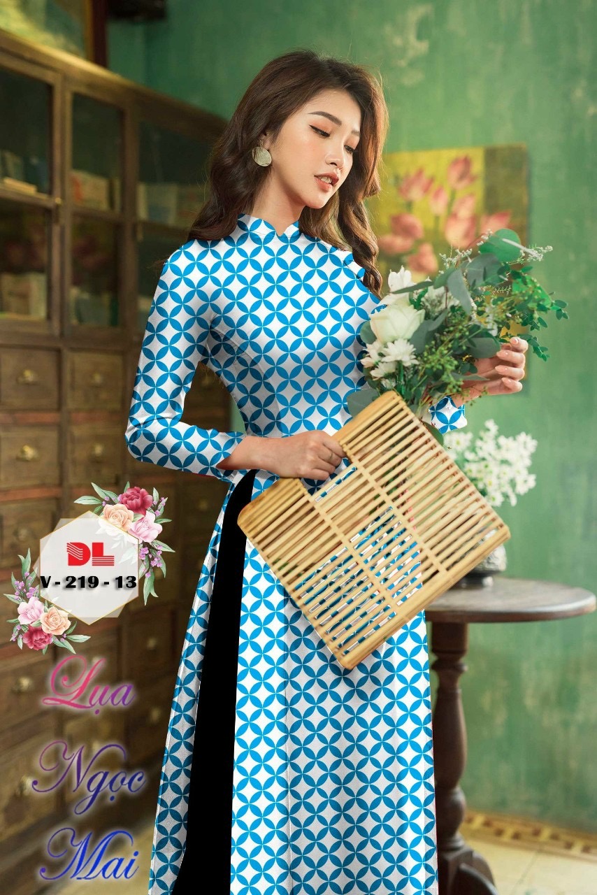 Vải áo dài hoa văn dlv-219 - Ảnh 10