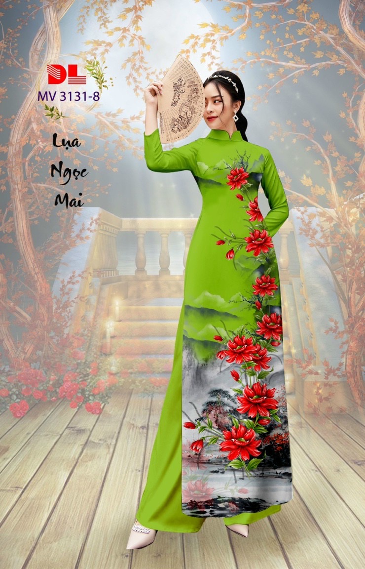 Vải áo dài hoa 3d dlmv3131 - Ảnh 18