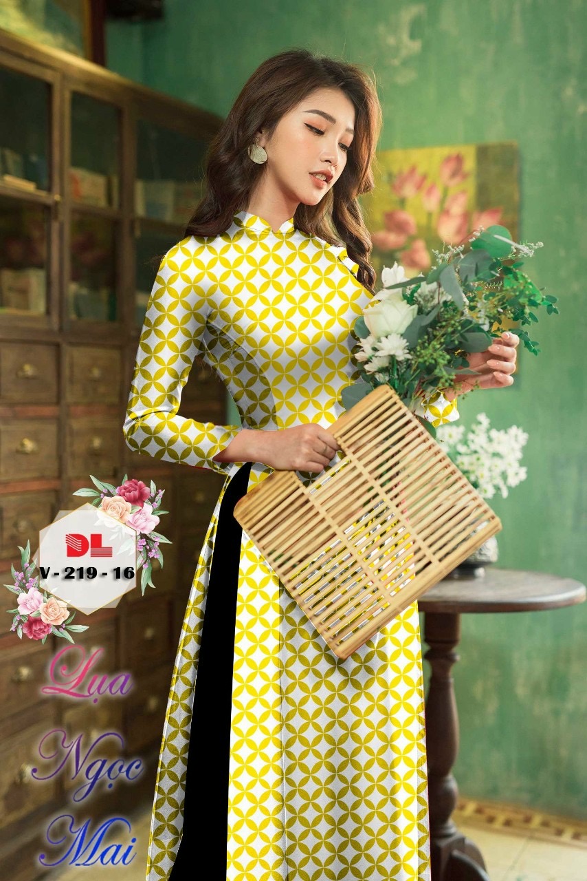 Vải áo dài hoa văn dlv-219 - Ảnh 6