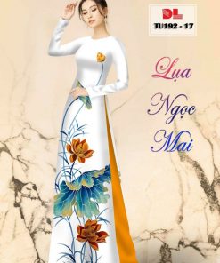 Vải áo dài hoa sen dltu-192