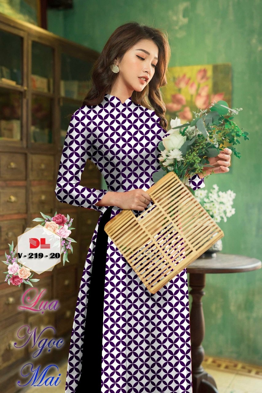 Vải áo dài hoa văn dlv-219 - Ảnh 2