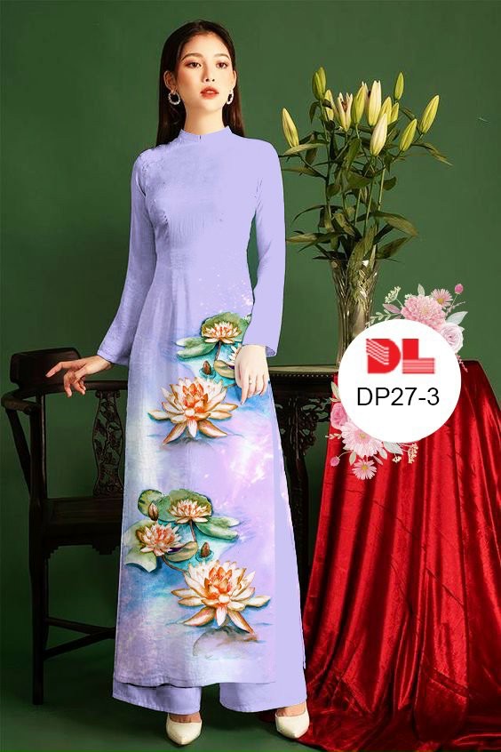 Vải áo dài hoa sen dldp-27 - Ảnh 6