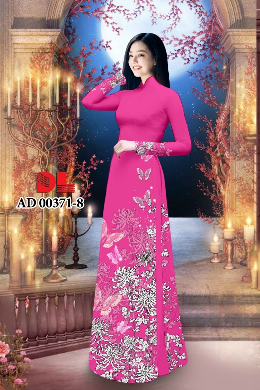 Vải áo dài hoa cúc dlad-00371 - Ảnh 8