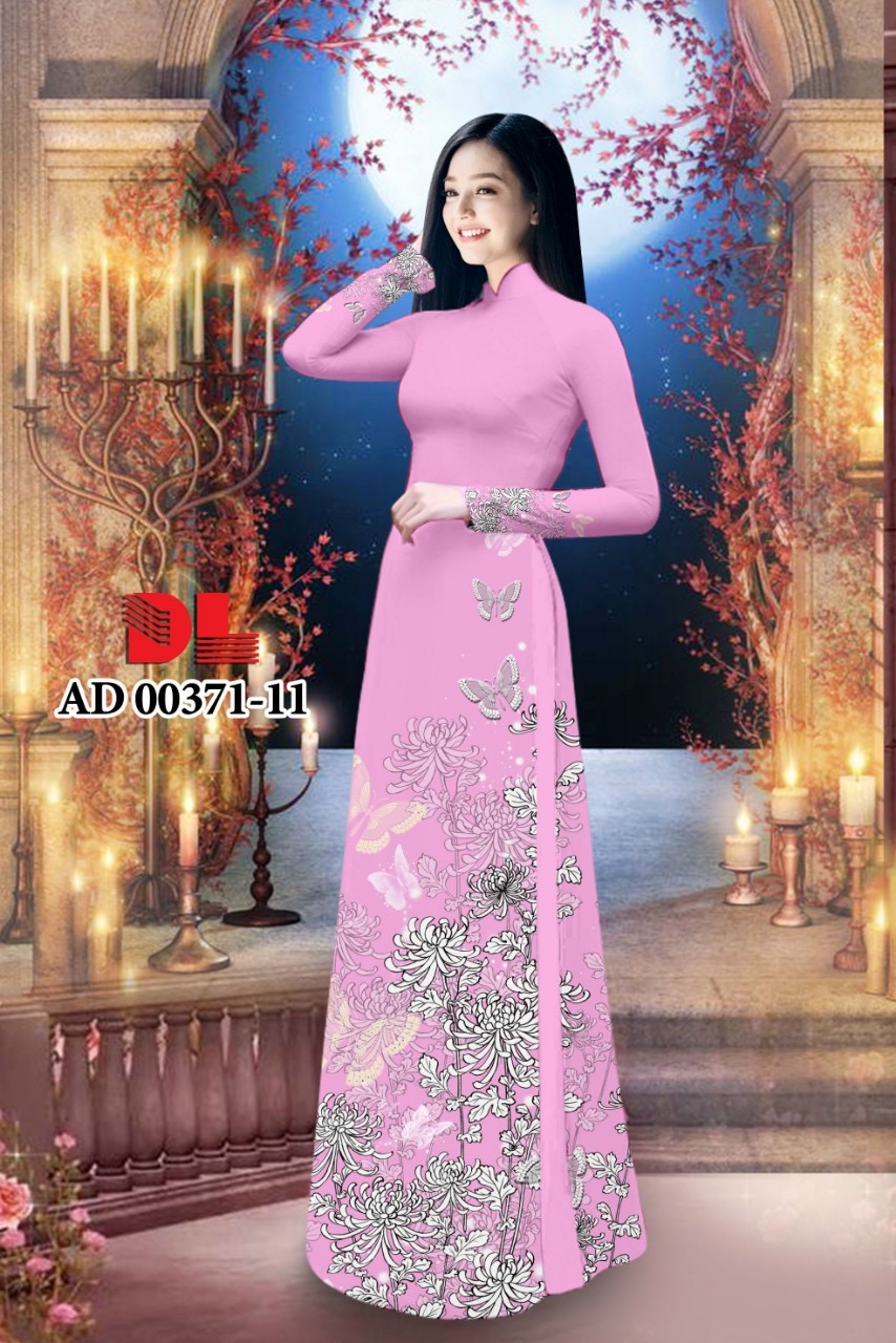Vải áo dài hoa cúc dlad-00371 - Ảnh 9